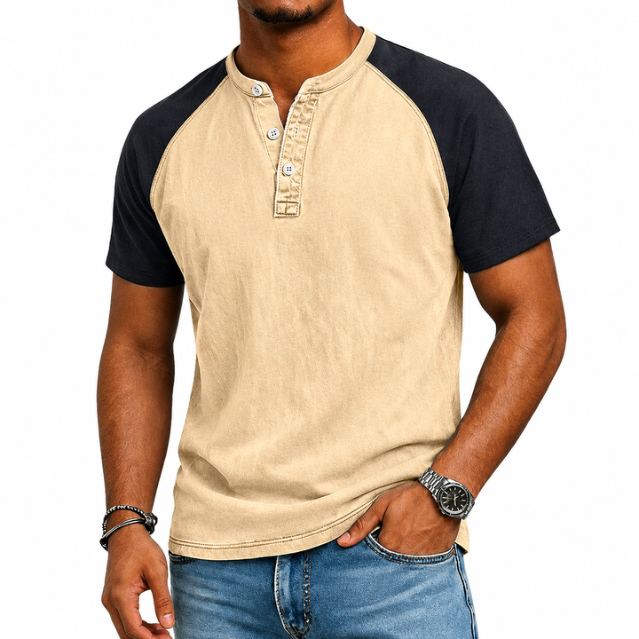 Edgehill - Vintagegewaschenes Henley-T-Shirt