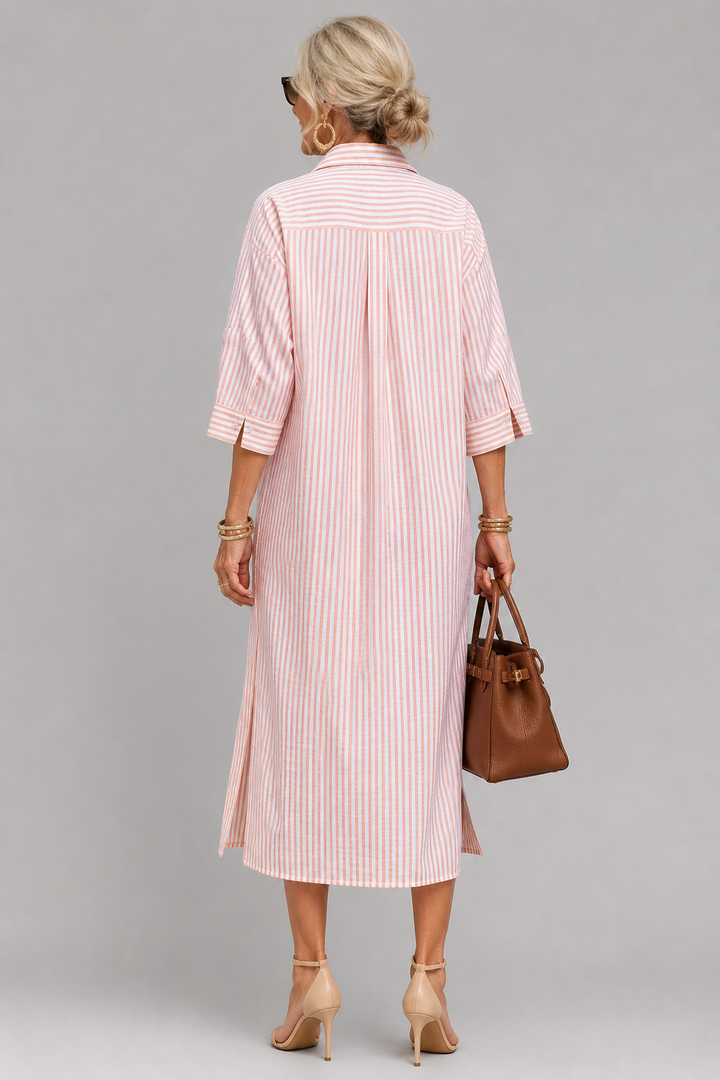 Rosabella - Knitterfreies Midikleid mit Taillengürtel
