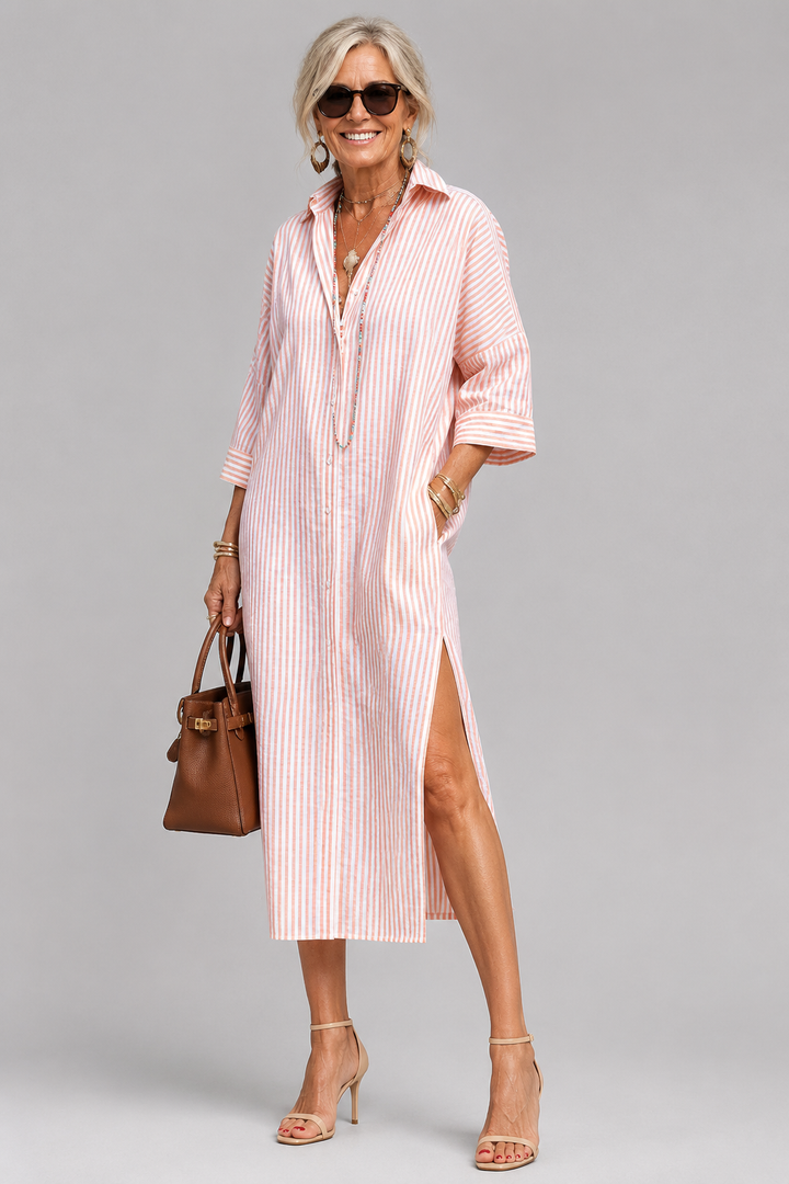 Rosabella - Knitterfreies Midikleid mit Taillengürtel