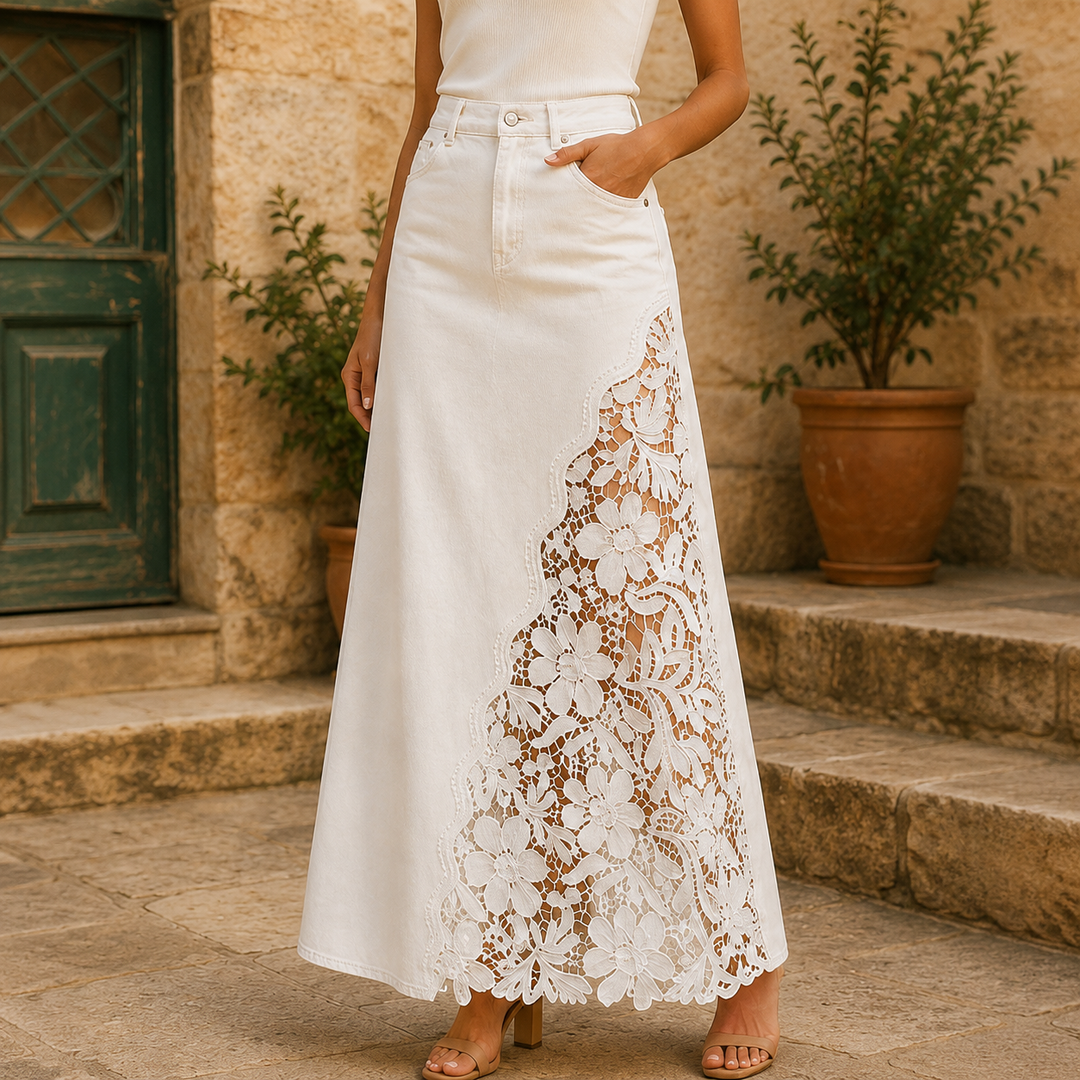 Faelyn - Eleganter hochtaillierter Maxirock