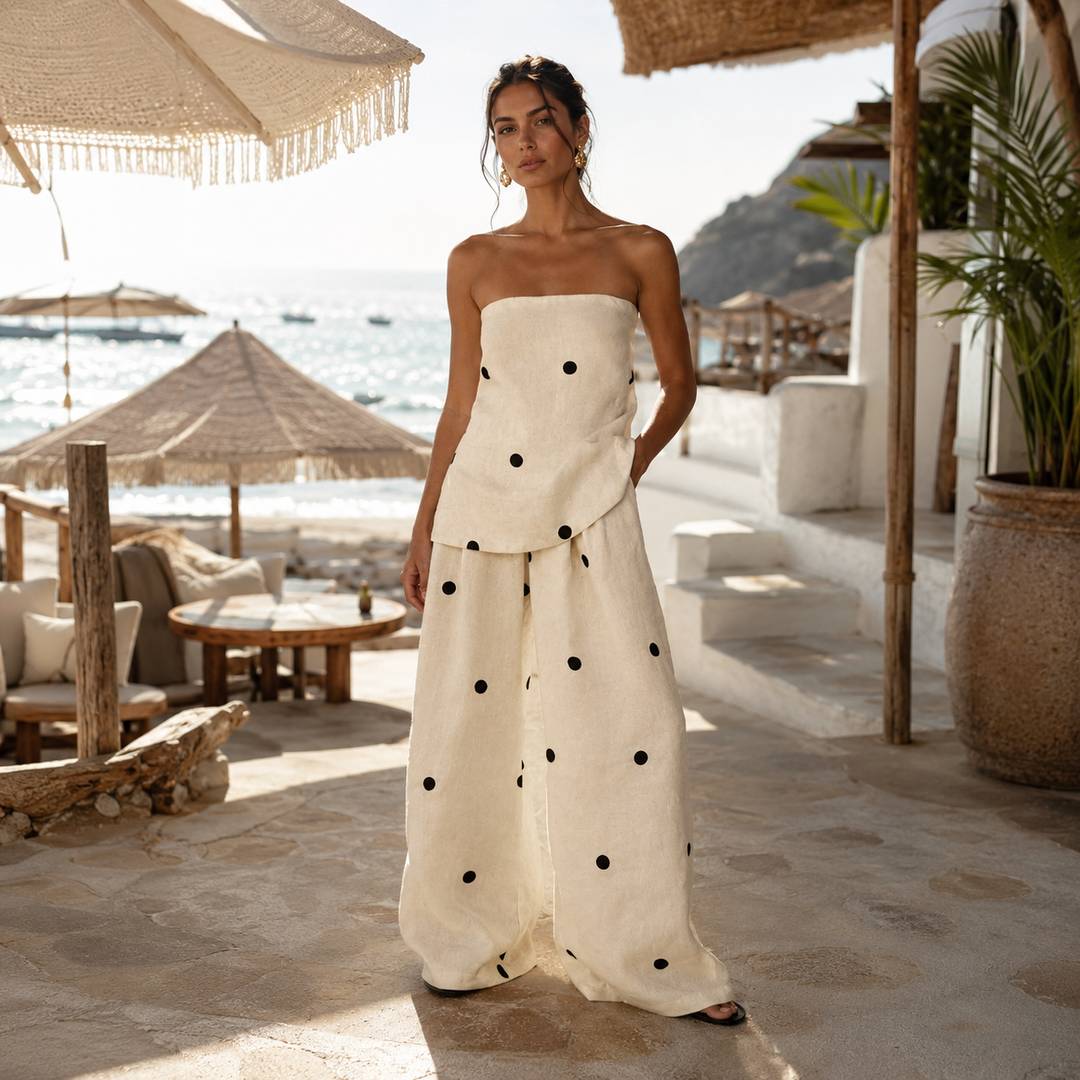 Rebecca - Eleganter Polka-Dot-Zweiteiler