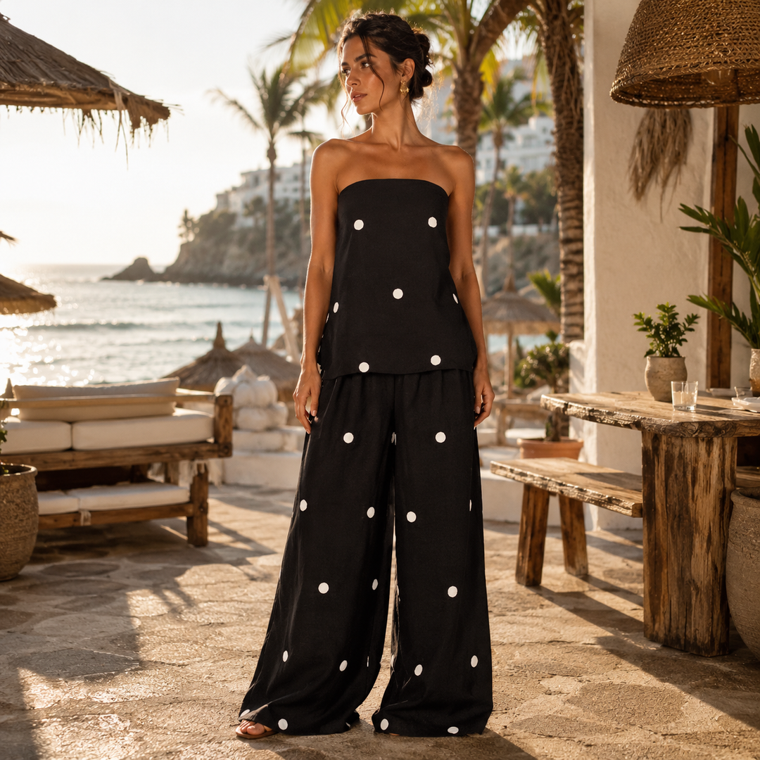 Rebecca - Eleganter Polka-Dot-Zweiteiler