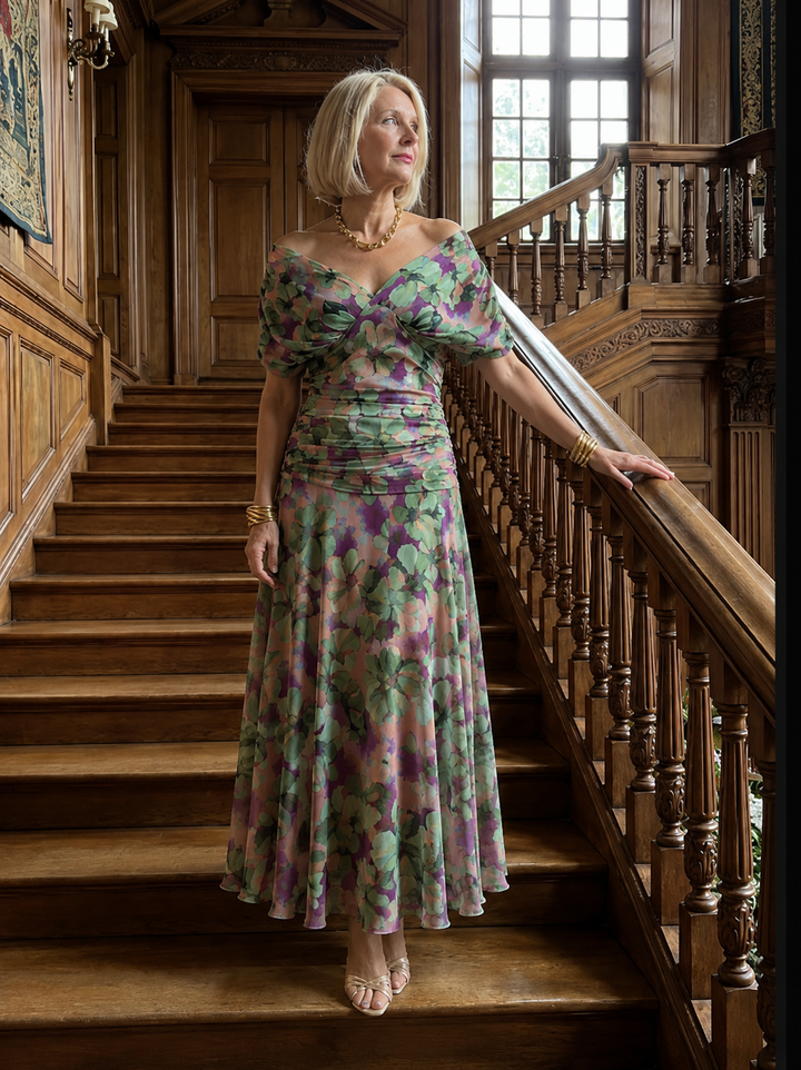 Galatea - Leichtes schulterfreies Midikleid