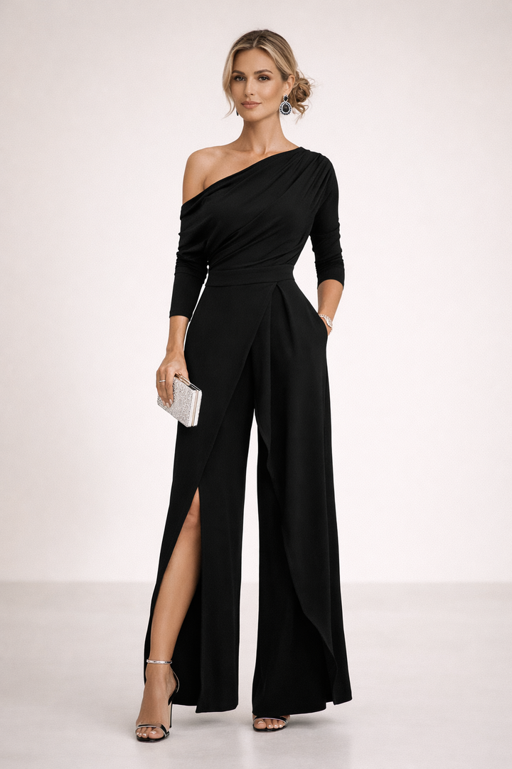 Perla - Soft-Touch One-Shoulder-Jumpsuit
