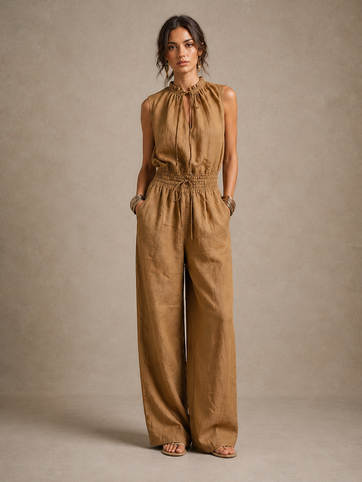 Jade - Weitbeiniger Soft-Touch-Jumpsuit