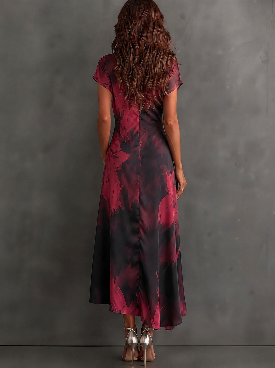Roselle - Seidiges Maxikleid mit Hemdkragen