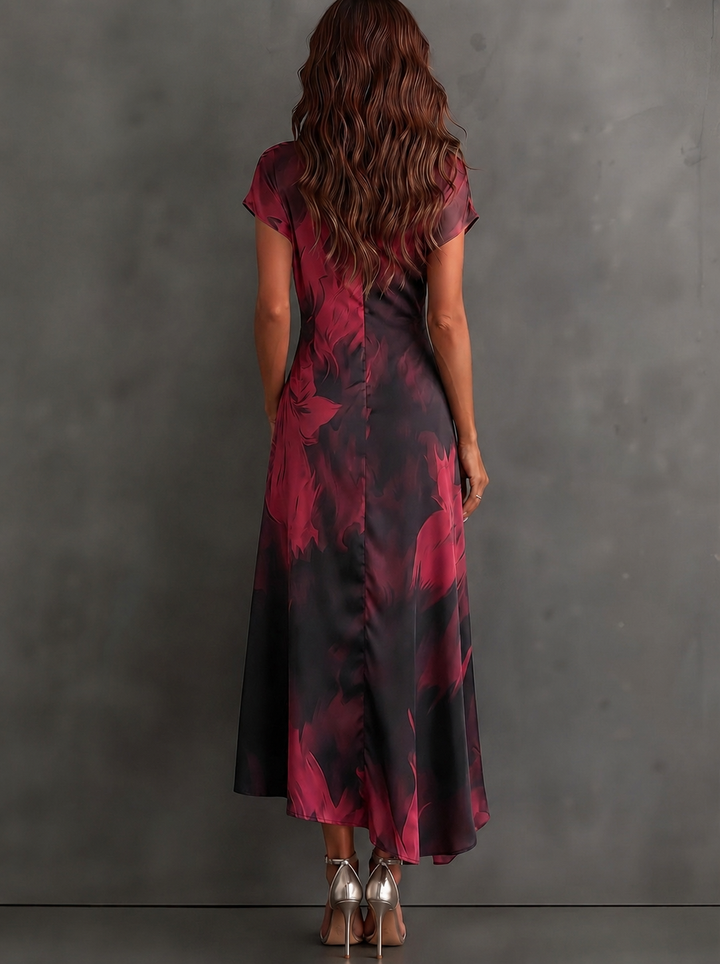 Roselle - Seidiges Maxikleid mit Hemdkragen