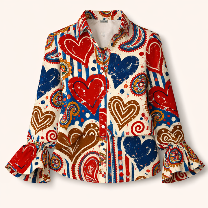 Arinelle - Soft-Touch-Blazer mit Herzmuster