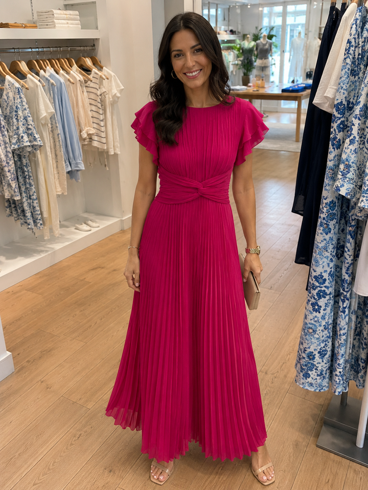 Novalie - Fließend plissiertes Maxikleid