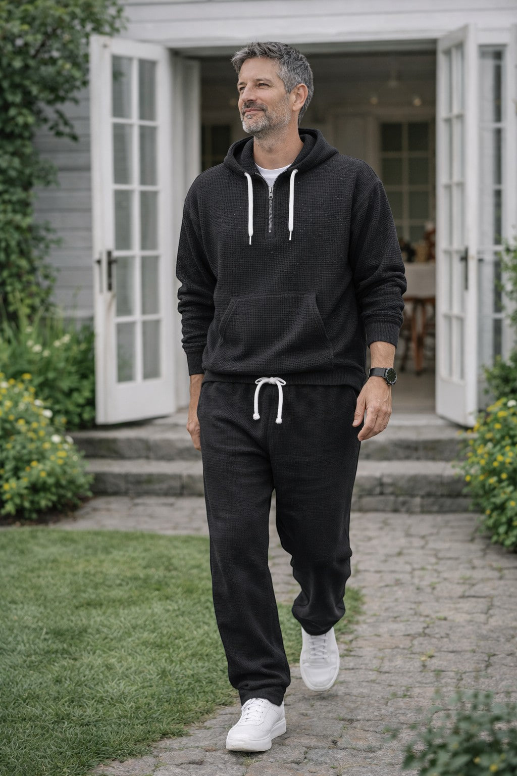 Osric - Set aus Waffelstrick-Hoodie und Jogginghose
