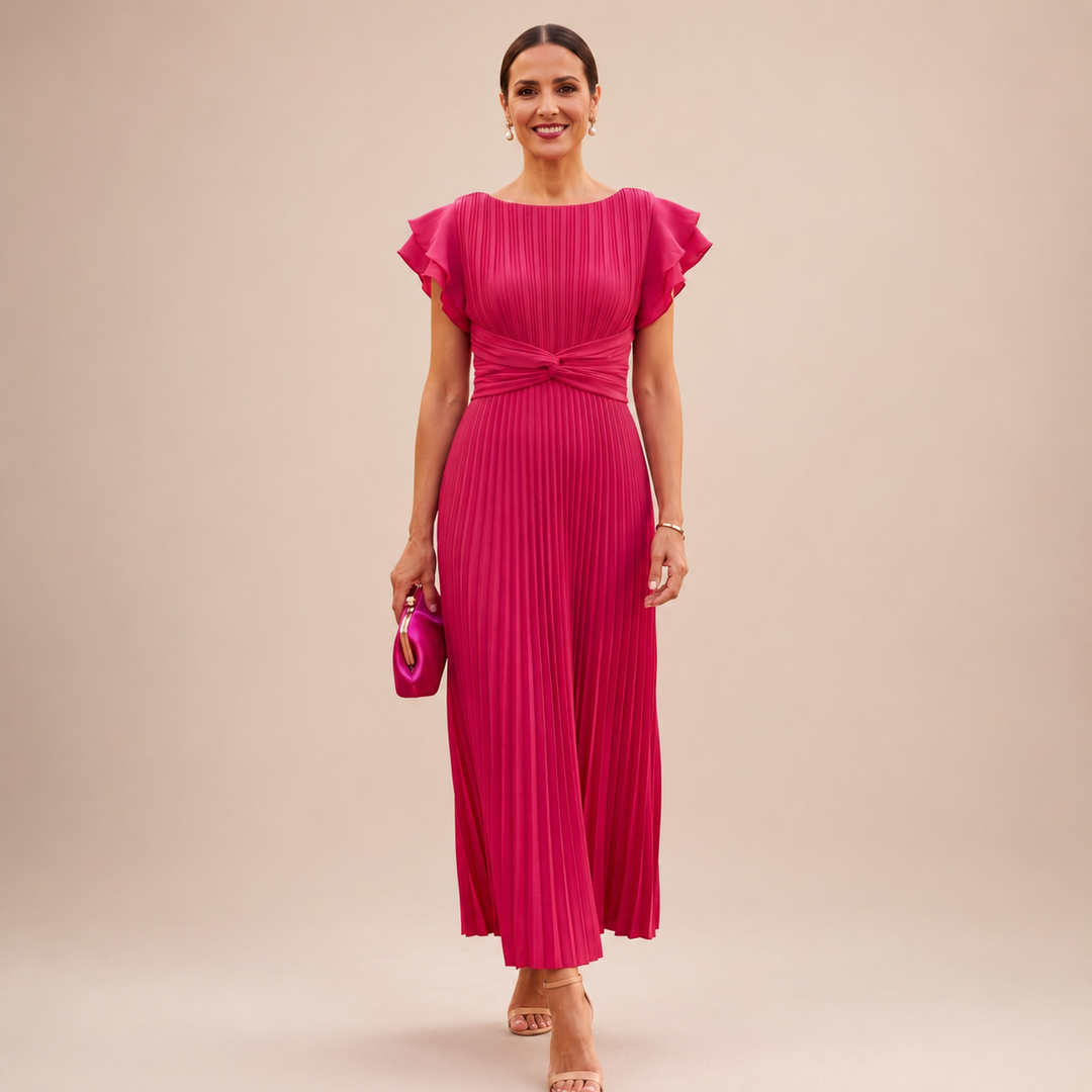 Novalie - Fließend plissiertes Maxikleid
