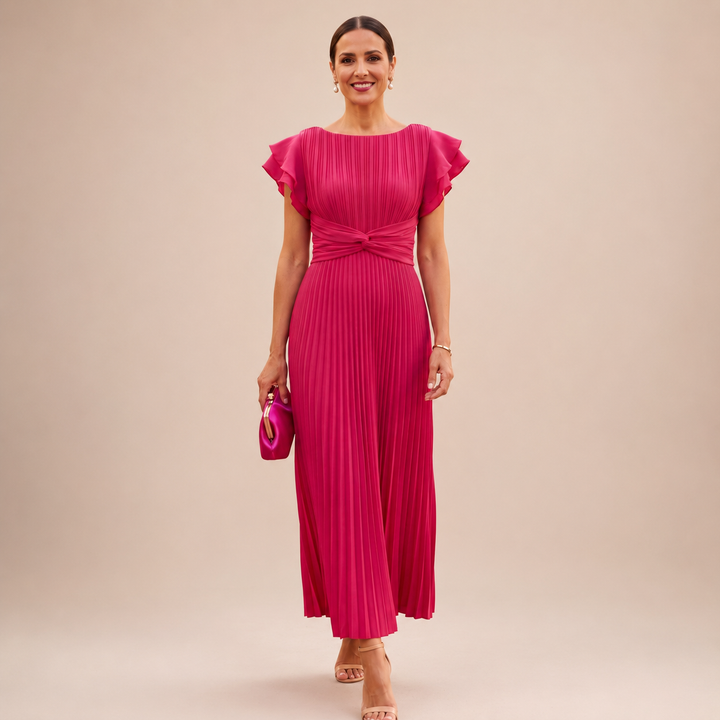 Novalie - Fließend plissiertes Maxikleid