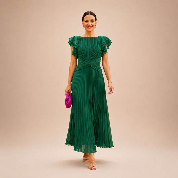 Novalie - Fließend plissiertes Maxikleid