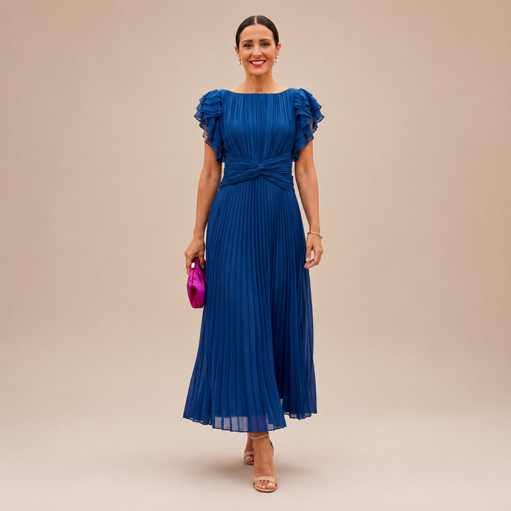 Novalie - Fließend plissiertes Maxikleid