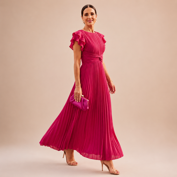 Novalie - Fließend plissiertes Maxikleid