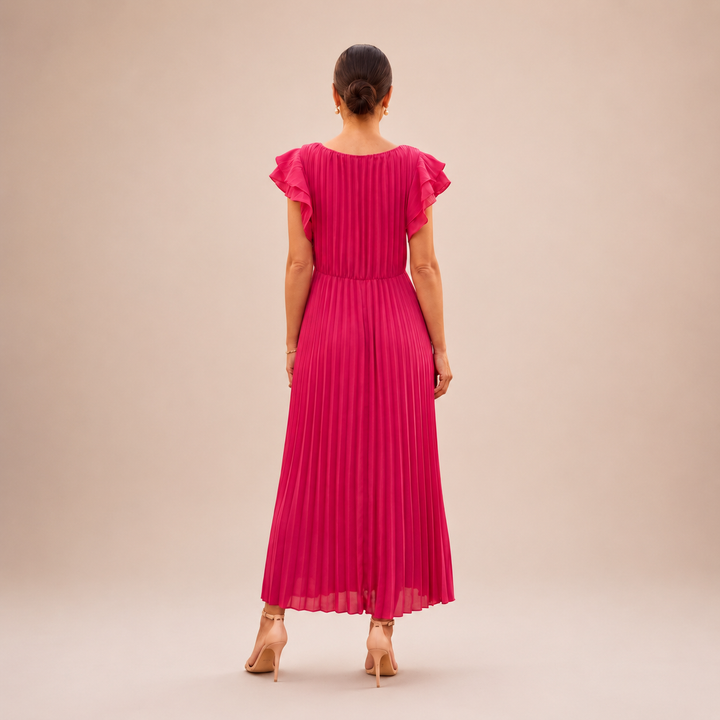 Novalie - Fließend plissiertes Maxikleid