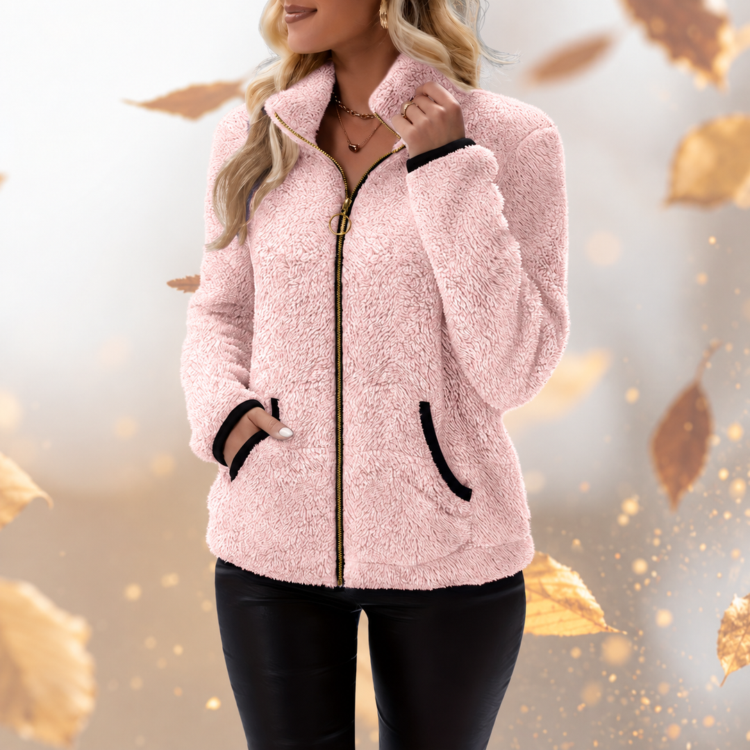 Adria - Sherpa-Fleecejacke mit hohem Kragen