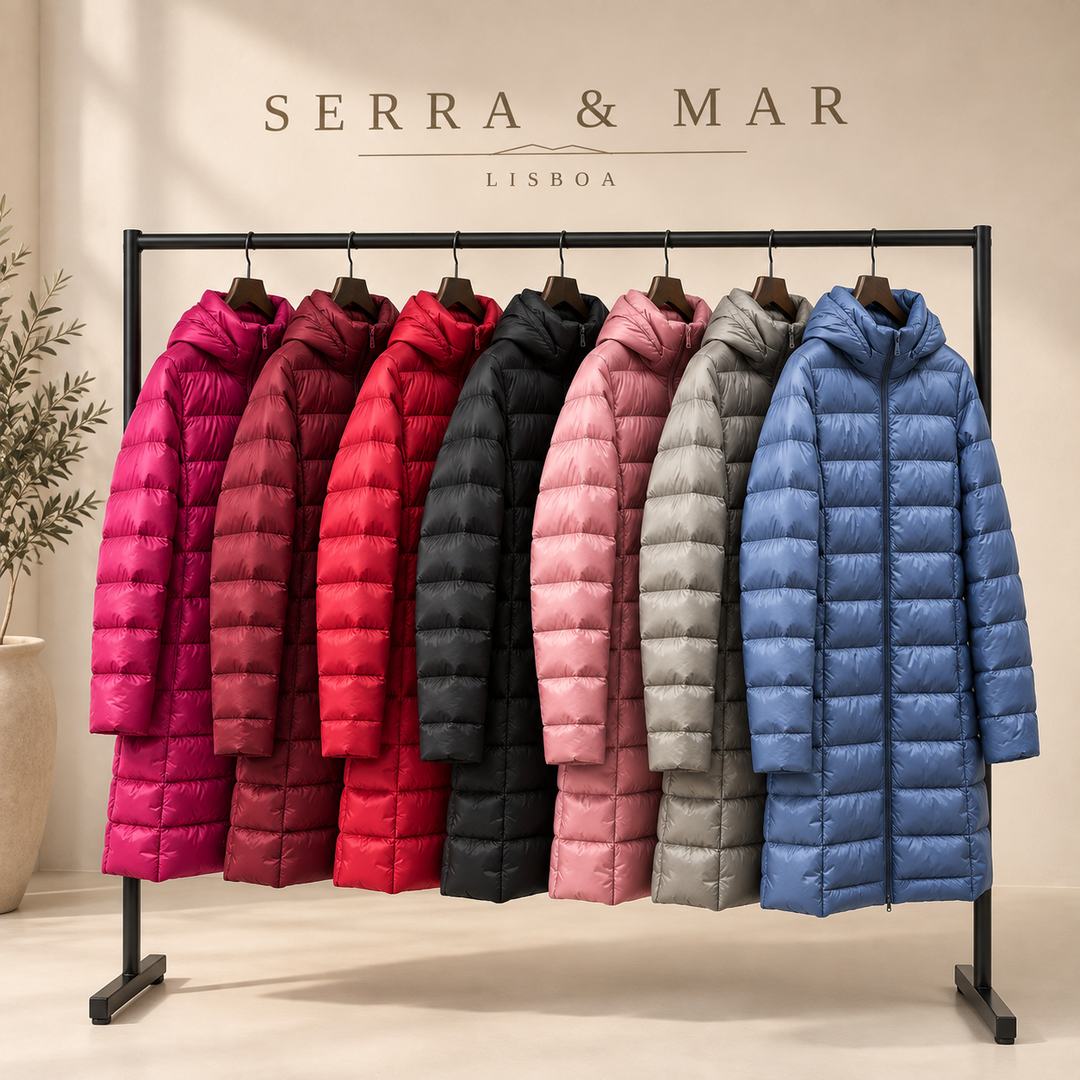 Kaelin - Schwerer Longline-Steppmantel mit Kapuze