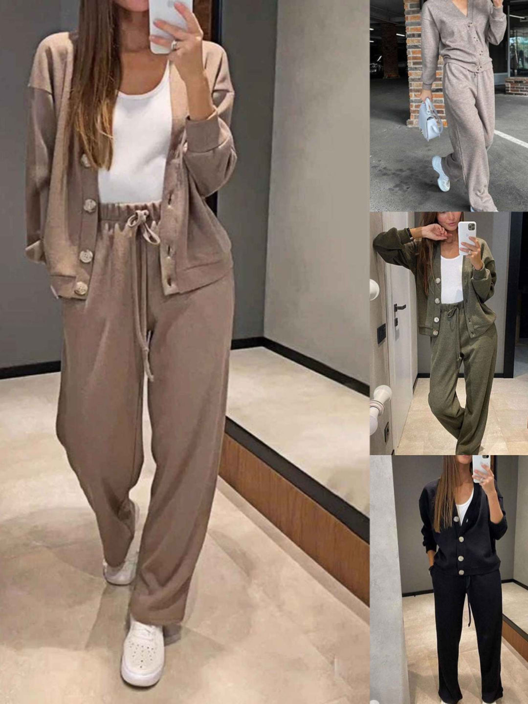 Sorya - Softtouch-Strick-Set aus Cardigan und Hose