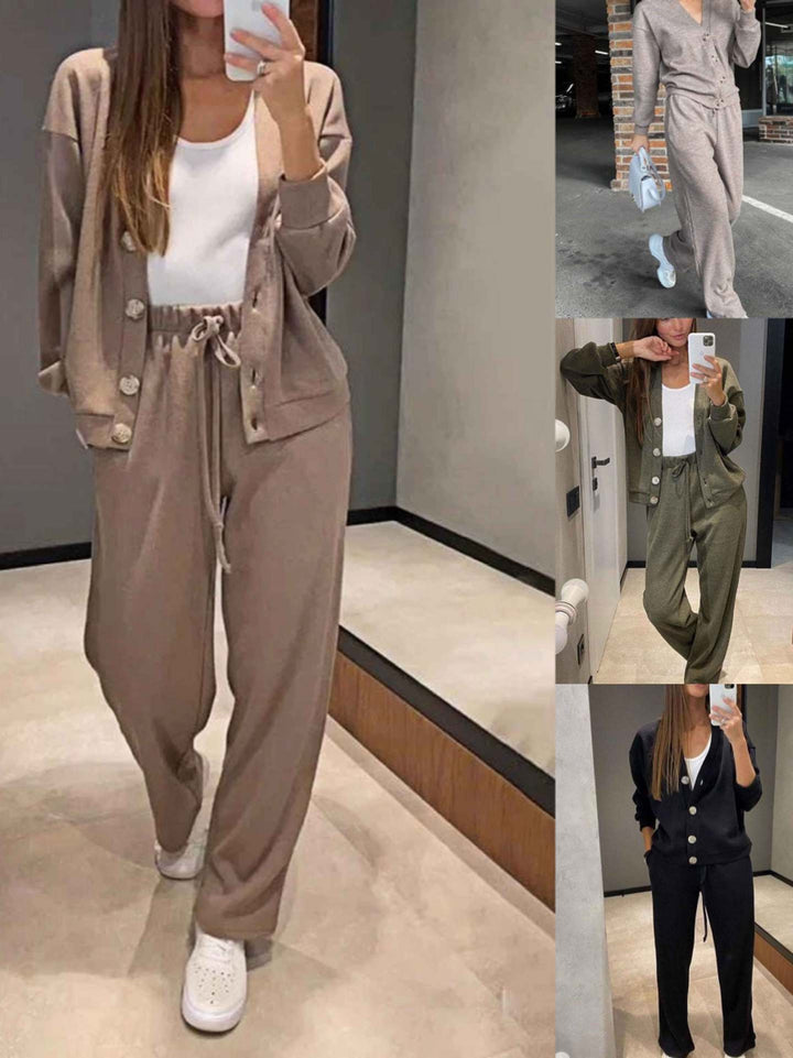 Sorya - Softtouch-Strick-Set aus Cardigan und Hose