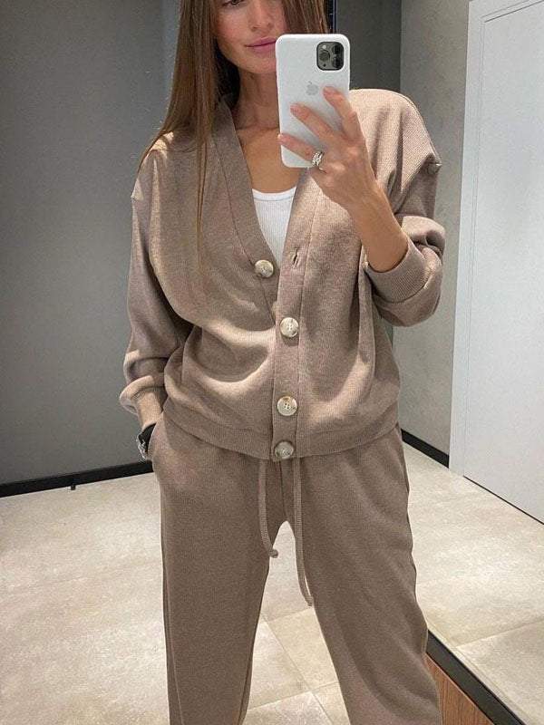 Sorya - Softtouch-Strick-Set aus Cardigan und Hose