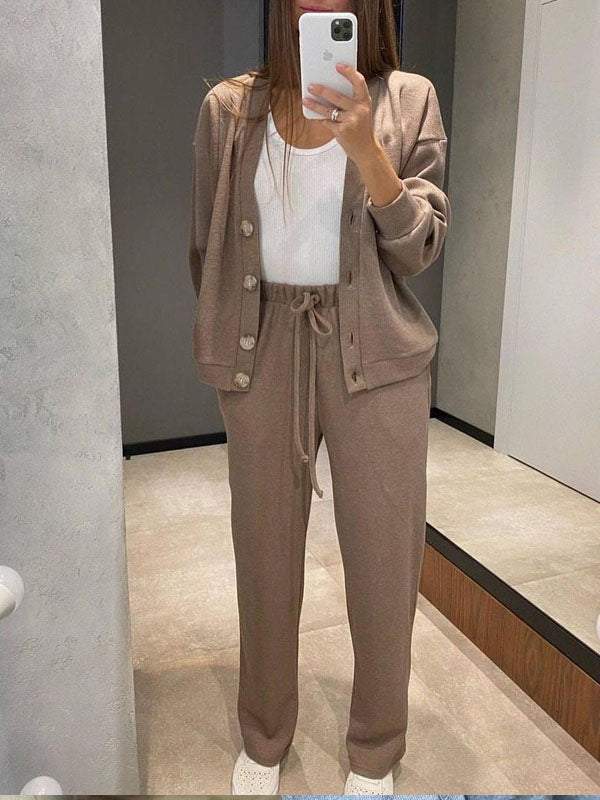 Sorya - Softtouch-Strick-Set aus Cardigan und Hose