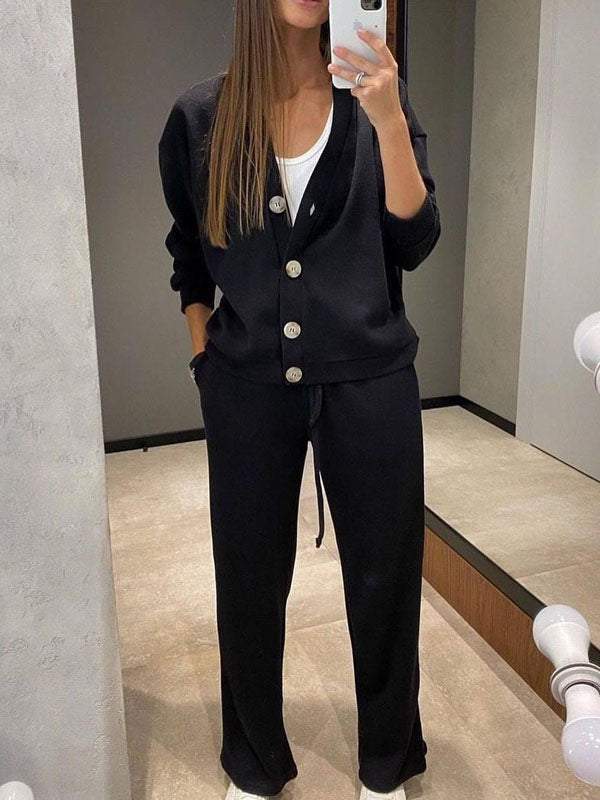 Sorya - Softtouch-Strick-Set aus Cardigan und Hose