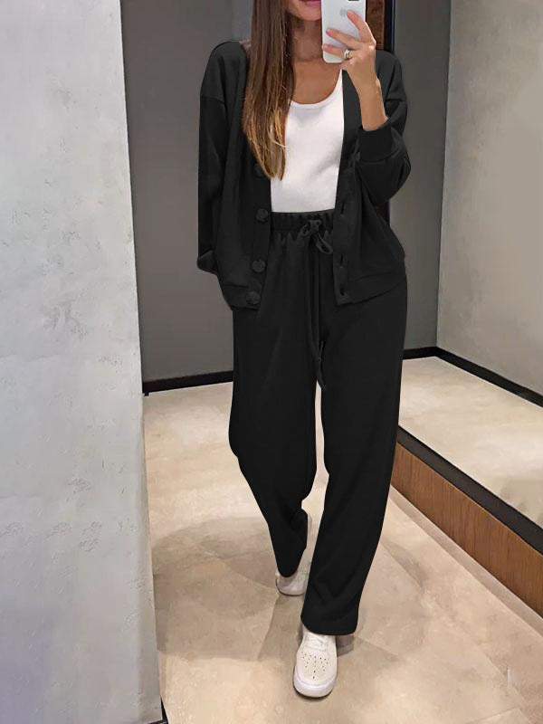 Sorya - Softtouch-Strick-Set aus Cardigan und Hose