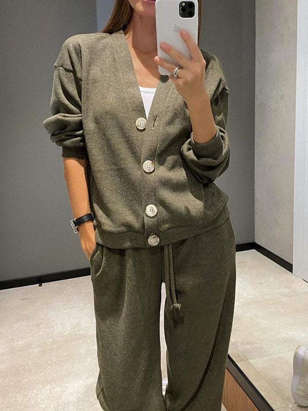 Sorya - Softtouch-Strick-Set aus Cardigan und Hose