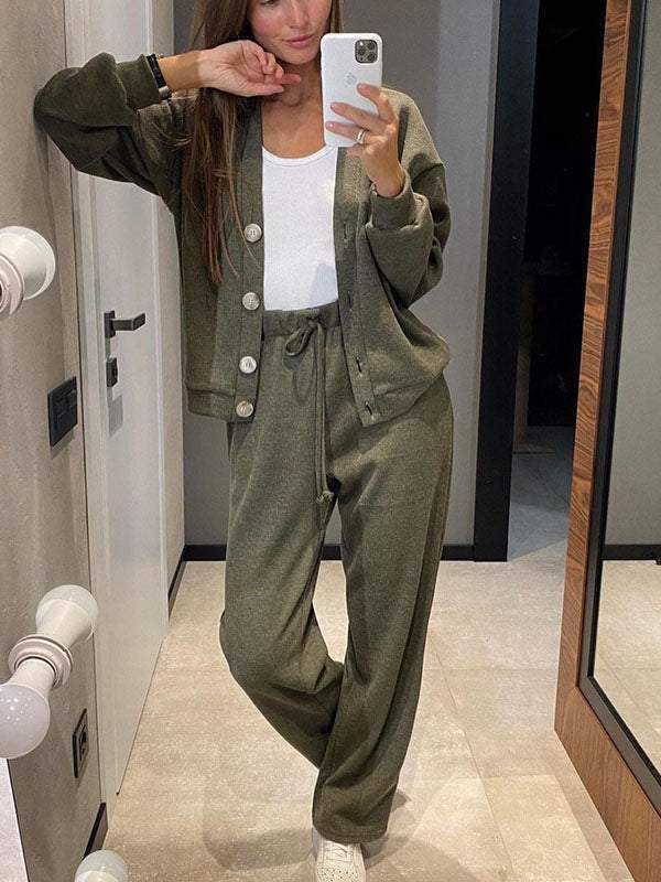 Sorya - Softtouch-Strick-Set aus Cardigan und Hose