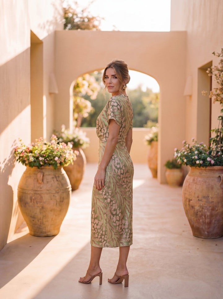 Selina - Drapiertes Kleid mit Taillenknoten