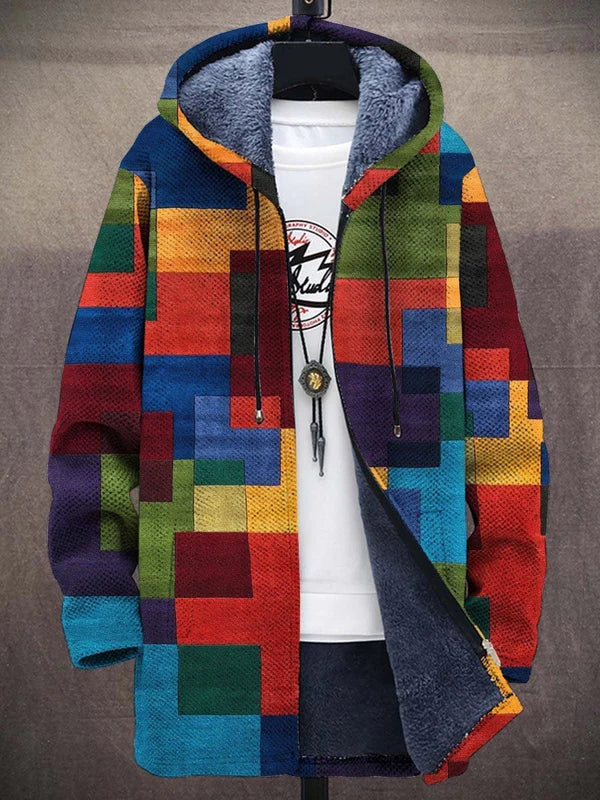 Barden - Colorblock-Kapuzenjacke mit Plüschfutter