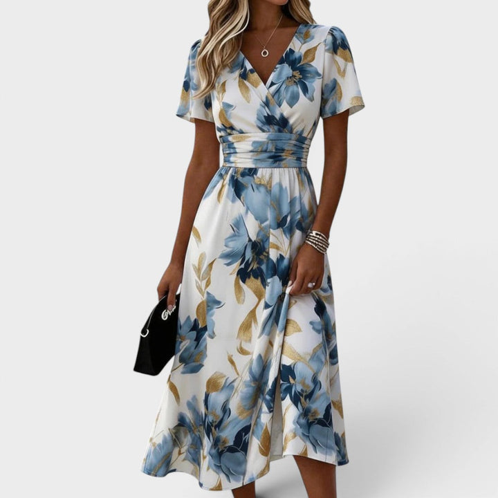 Carmen - Soft-Touch Wickel-Maxikleid mit Blumenmuster