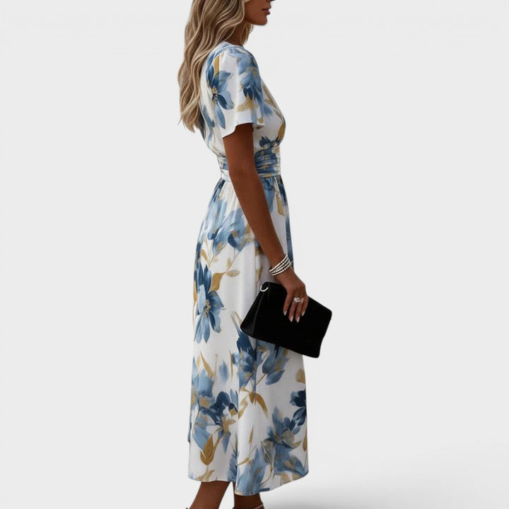 Carmen - Soft-Touch Wickel-Maxikleid mit Blumenmuster
