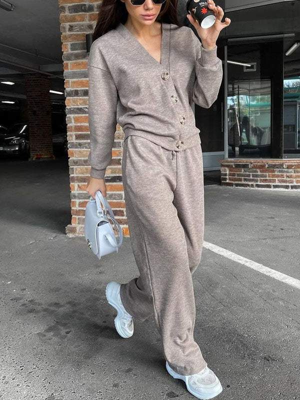 Sorya - Softtouch-Strick-Set aus Cardigan und Hose