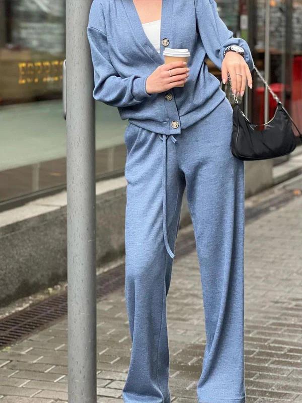 Sorya - Softtouch-Strick-Set aus Cardigan und Hose