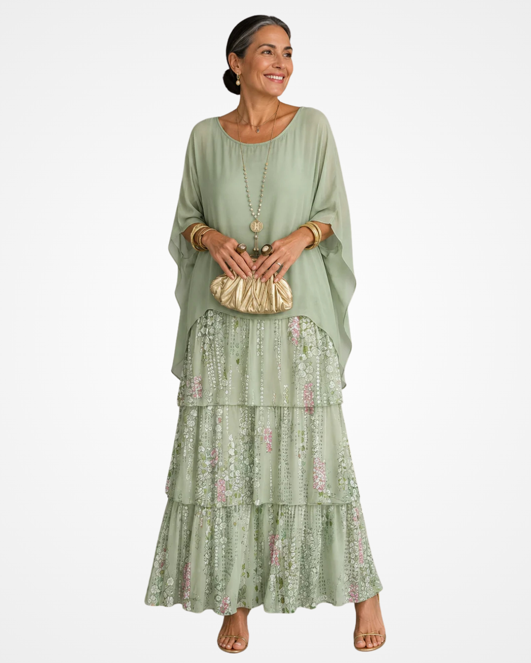 Sylvia - Fließendes Soft-Touch-Maxikleid