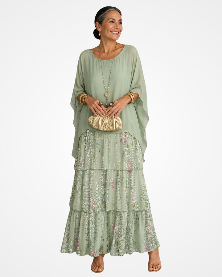 Sylvia - Fließendes Soft-Touch-Maxikleid