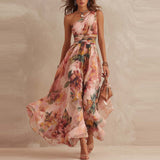 Alisa - Ätherisches One-Shoulder-Maxikleid mit Blumenmuster