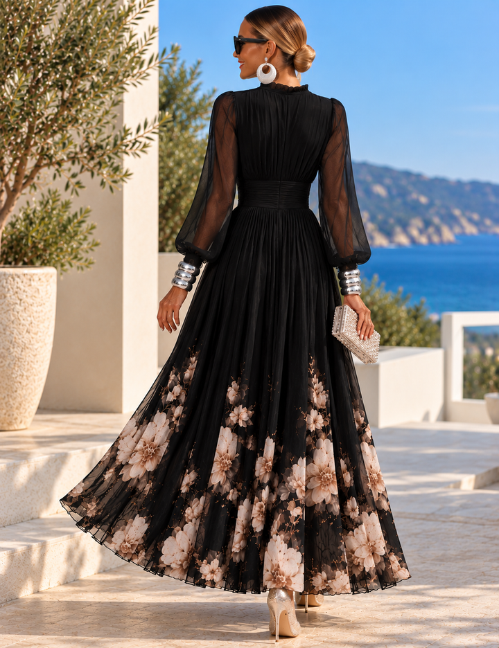 Pirelle - Tailliertes florales Maxikleid
