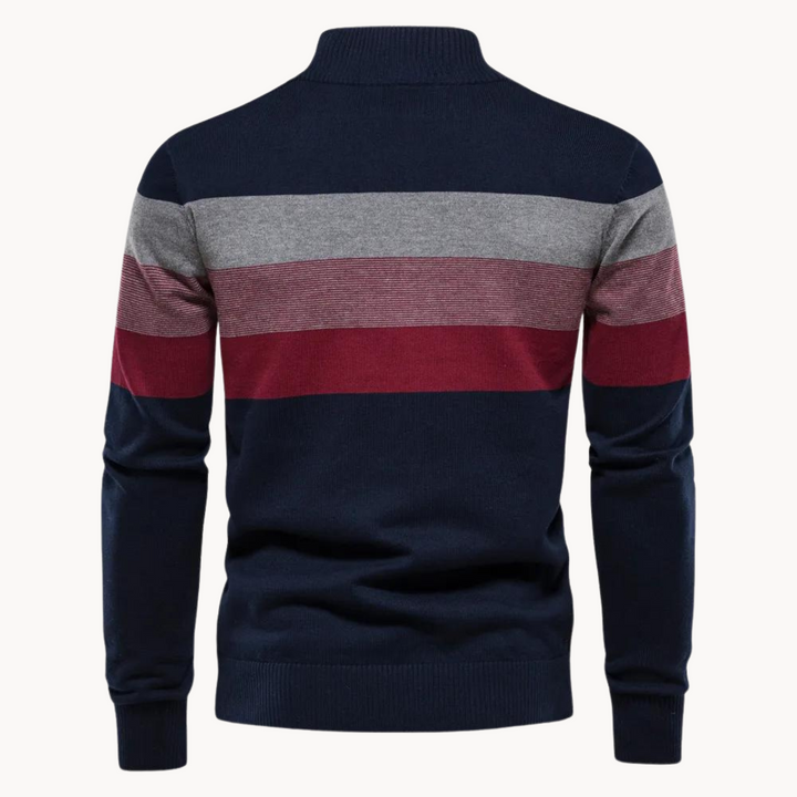 Sylvar - Stretchstrick-Viertelreißverschluss-Pullover