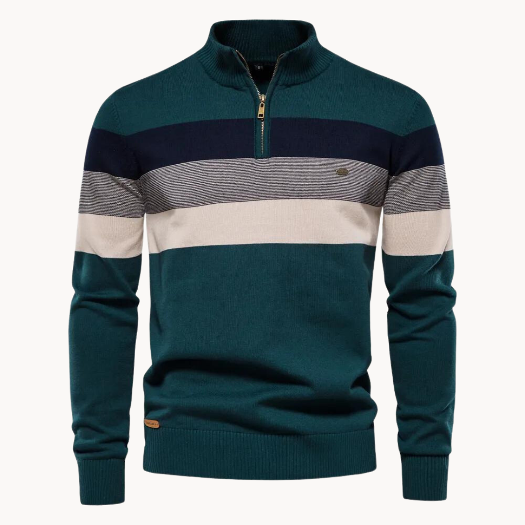 Sylvar - Stretchstrick-Viertelreißverschluss-Pullover