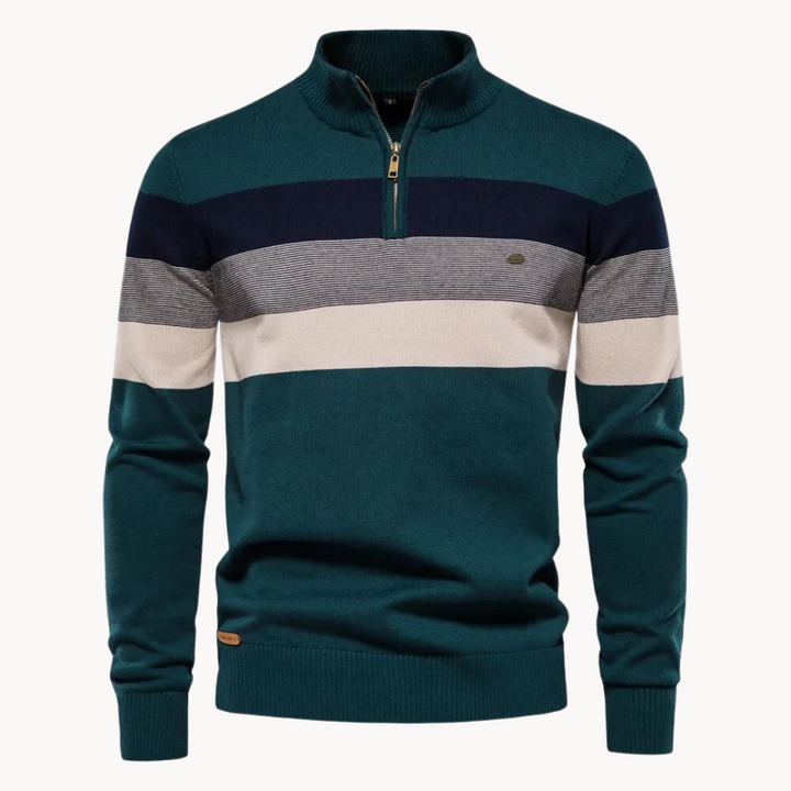 Sylvar - Stretchstrick-Viertelreißverschluss-Pullover