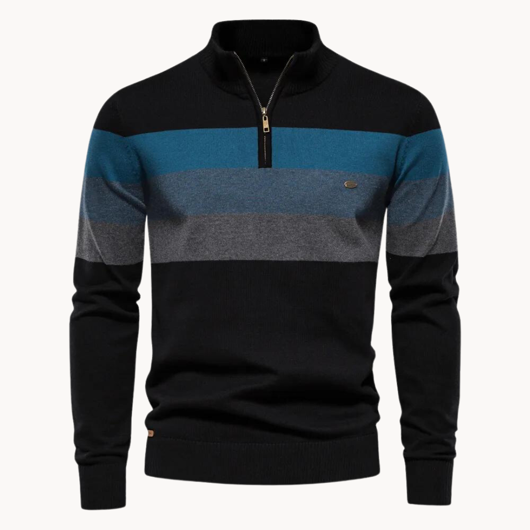 Sylvar - Stretchstrick-Viertelreißverschluss-Pullover