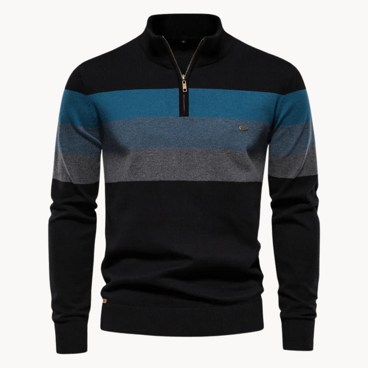 Sylvar - Stretchstrick-Viertelreißverschluss-Pullover