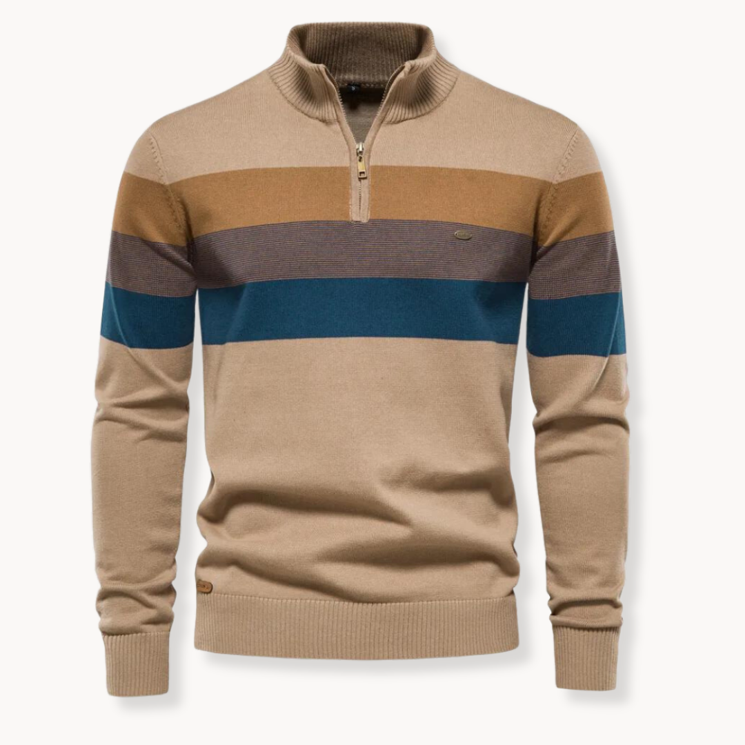 Sylvar - Stretchstrick-Viertelreißverschluss-Pullover