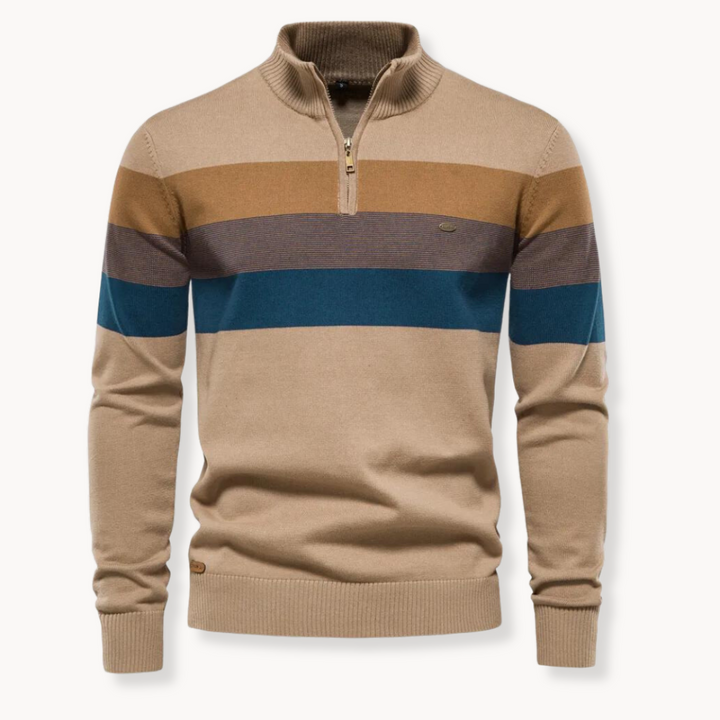 Sylvar - Stretchstrick-Viertelreißverschluss-Pullover
