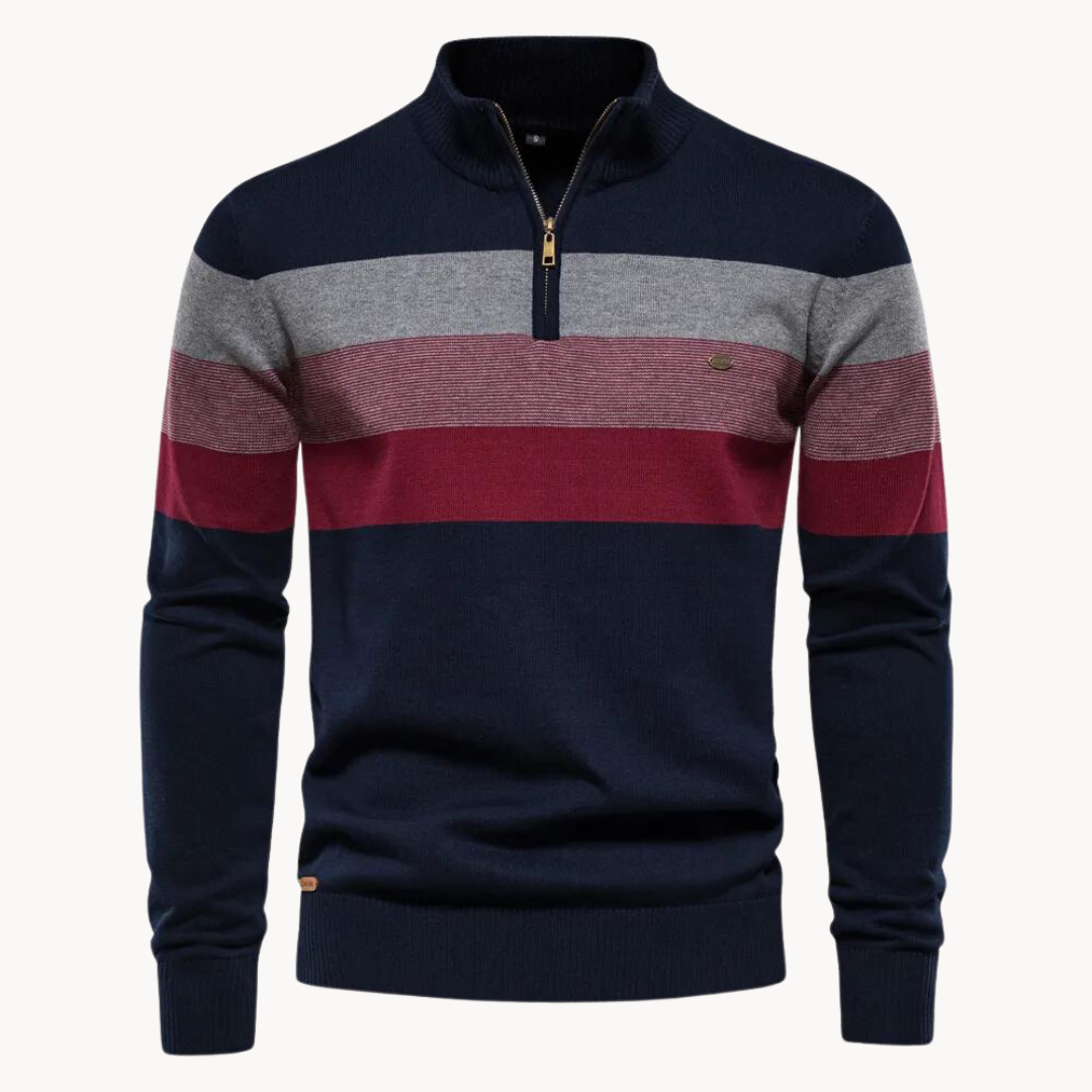 Sylvar - Stretchstrick-Viertelreißverschluss-Pullover