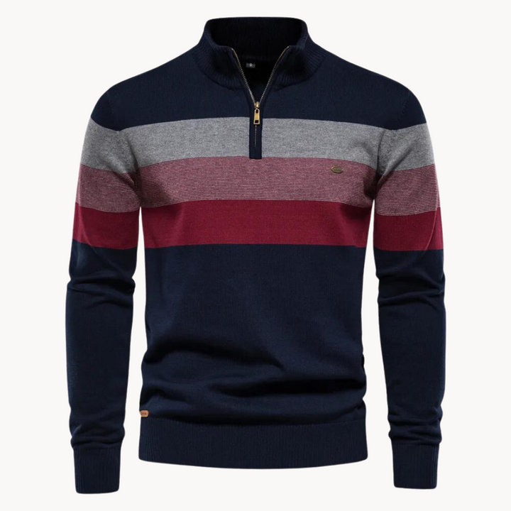 Sylvar - Stretchstrick-Viertelreißverschluss-Pullover