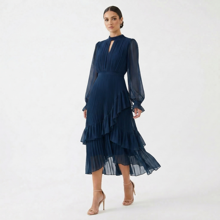 Kiana - Skulpturales Plissee-Abendkleid